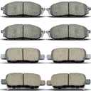 D888 D905 Front Rear Ceramic Brake Pads Set Fit For Nissan 370Z/350Z/Murano,For Infiniti EX35/EX37/FX35/FX37/FX45/G25/G35/G37/M35/M35h/M37/M45/M56/Q40/Q50/Q70 (8 pcs)