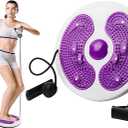Ab Twist Waist Disc Board,Waist Twister for Women Belly Fat with Handles,Waist Slimming Balance Rotating Disc with Massage Foot Sole for Slimming Waist Arms Hips and Thighs (Purple)