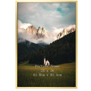 Giftgarden 24x36 Poster Picture Frame Gold, Textured Metal Frame 36x24 for Wall Display, Single