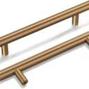 goldenwarm 10 Pack Champagne Bronze Cabinet Pulls Gold Cabinet Handles 4 inch(102mm) Champagne Drawer Handles Brushed Bronze Drawer Pulls Kitchen Bathroom Bedroom Furniture Hardware (4in Hole Centers)