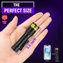 DARKDAWN UV Flashlight 365&395nm Black Light Mini USB Rechargeable Ultraviolet LED Blacklight Woods Lamp Powerful Fluorescent Portable Detector for Pet Urine Stains, Money, Resin Curing2 Pack