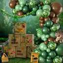 6 Pcs Dinosaur Party Decorations Kit | with 12x12x12 Inch Theme Boxes, Banner, Balloons, Vines for Dinosaur Birthday Decorations, Baby Shower, Table Centerpieces