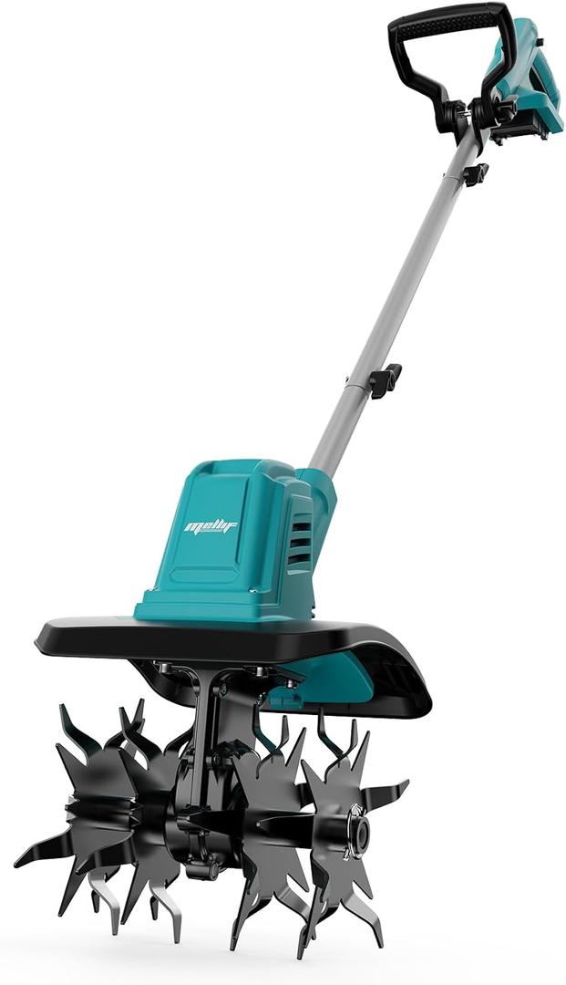 Cordless Brushless Garden Tiller Cultivator Compatible with Makita 18v Battery (Tool Only), 10 Wide 7 Deep Electric Soil Rototiller, 48-Tine Mini Rotary Aerator for Garden Beds & Soil Preparation