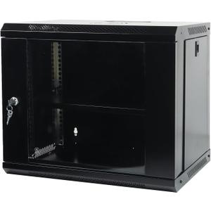 9U Wall Mount Network Server Cabinet with Glass Door, Locks, Removable Side Panels, for IT Equipment, A/V Devices