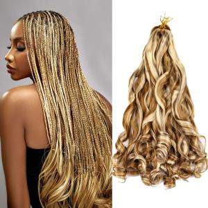 Pre Stretched Braiding Hair 20 Inch Loose Wave Crochet Braids Hair 8 packs Big wavy curly Bouncy Braiding Hair Curly Synthetic (27613, 26inch(pack of 8))