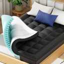 BEDELITE Dual Layer Queen Size Memory Foam Mattress Topper (Black)