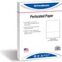 PrintWorks Professional 3 2/3" Horizontal Perforated Paper 8.5” x 11” - Perfect For W-2, 1099, & Statement Use - Made in the USA - 500 Sheets - 24 lb - Printer Compatible - White (04126)