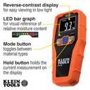 Klein Tools ET140 Pinless Moisture Meter for Non-Destructive Moisture Detection in Drywall, Wood, and Masonry; Detects up to 3/4-Inch Below Surface