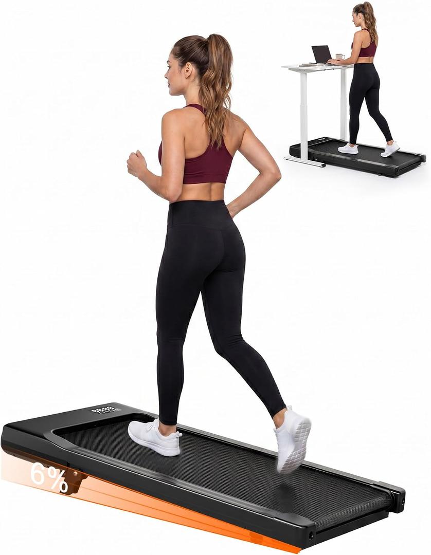 Superun Walking Pad with 6% Incline, Under Desk Treadmill for Home Office, 3 in 1 Portable Walking pad Treadmill with Remote Control, 2.5HP Quiet Mini Treadmills, 300 lbs Capacity