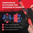 GearAmerica Heavy Duty Ratchet Straps 1.6 x 15 Tie Down Kit for Cargo, Trucks, Motorcycles - 1823 lbs Break Strength with Soft Loops, Rubber Coated S Hooks w/Safety Clip, Spring Release, Carry Bag (Red)