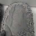 EverFoams Womens Fuzzy Open-toe Slippers Soft Comfy Memory Foam Indoor House Shoes (9-10, Cool Gray)