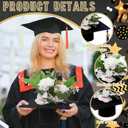 Novabright Black 2026 Graduation Flower Bouquet Grad Centerpiece Graduation Cap Flower Box Floral Arrangements Candy Gift Box for Class of 2026 Ceremony Table Party Favors