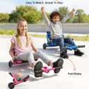 VEVOR Ride on Scooter 150 lbs Swing Side-to-Side for Amazing Riding Blue, for Ages 4+, Powered by Zig-Zag Motion, Ride on Toy with 3 Adjustable Length, Brake Lever, Hard Surface Indoor & Outdoor, 40.0 x 17.3 x 11.8 in