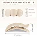 Medium Flat Hair Clips for Women, French Claw Clips for Thick Thin Hair, Lay Down Hair Clips for Styling, Duckbill Side Hairclips for Driving Yoga - Beige, Light Khaki, Dark Khaki, Black, 4pcs