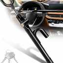 Tevlaphee Steering Wheel Lock Anti-Theft Device Security Car Lock Anti Theft Car Device Visible Antitheft Locking Devices Adjustable Car Wheel Lock for Cars with 3 Keys (Black)