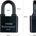 FIGODE Outdoor Waterproof Padlocks, Covered Heavy Duty Laminated Steel Locks, Large Sturdy Locks, 2.2 in. Wide, 3 Locks Same Key, Standard Shackle