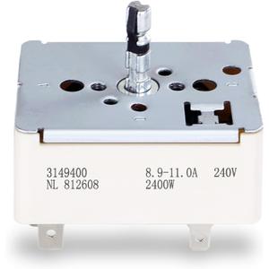 WP3149400 3149400 3148954 3148953 Range Burner Infinite Control Switch (8 Inch), Replace for WP3149404, 3148954, 314140, W10295573, 99989662, 311858, 311859, 310180, 311846, 3149400 Fits for Whirlpool