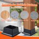 4" x 4" Post Base, 4 Pcs Post Brackets Inner Size 3.9"x3.9" Wood Fence Post Anchor Heavy Duty Powder-Coated Steel Post Bracket for Wood Deck Porch Railing Pergola Mailbox Support (4 Pcs)