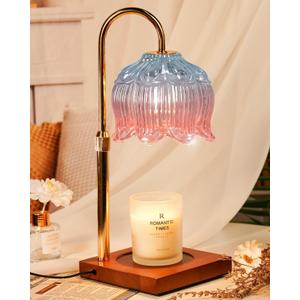 Candle Warmer Lamp with Timer & Dimmer, Candle Lamp Warmer Adjustable Height, Mothers Day Birthday Gifts for Women Mom, House Warming New Home Bedroom Decor, Lotus Flower Wax Warmer for Jar Candles