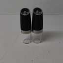 Sweet Alice Gravity Electric Pepper and Salt Grinder Set, Adjustable Coarseness, Battery Powered with LED Light, One Hand Automatic Operation, Stainless Steel Black, 2 Pack (2.5*2.5*7.9inch, Set/Black)