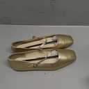 MUSSHOE Mary Jane Flats for Women: Classic Square Toe Ballet Flats with Strap - Comfortable Dressy Shoes for Teachers & Office (11, Gold)