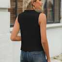 Rapbin Womens Sweater Vest Button Down Sleeveless V Neck Tank Tops 2024 Fashion Trendy (Small, Black)