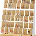 Earring Display for Vendors,6 Tiers 42 Hooks Jewelry Rack Display Holder Stand, Earring Organizer Holder for Necklaces Rings Bracelets Keychains,Jewelry Display for Selling with Earrings Cards-White
