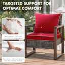 MIULEE Red Outdoor Seat Cushion 22x22 Inch Waterproof & 3 Year Fade Resistant Deep Seat and Back Cushion for Patio Furniture Chair Sofa Couch with Handle and Adjustable Straps