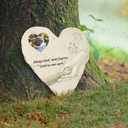 Basic Fundamentals Heart-Shaped Pet Memorial Stone with 2x3 Photo Frame, Quote and Paw Print Design - Indoor Outdoor Animal Loss Pet Memorial Stones - Sympathy Gifts for Dog, Cat, or Pet Loss - Cream