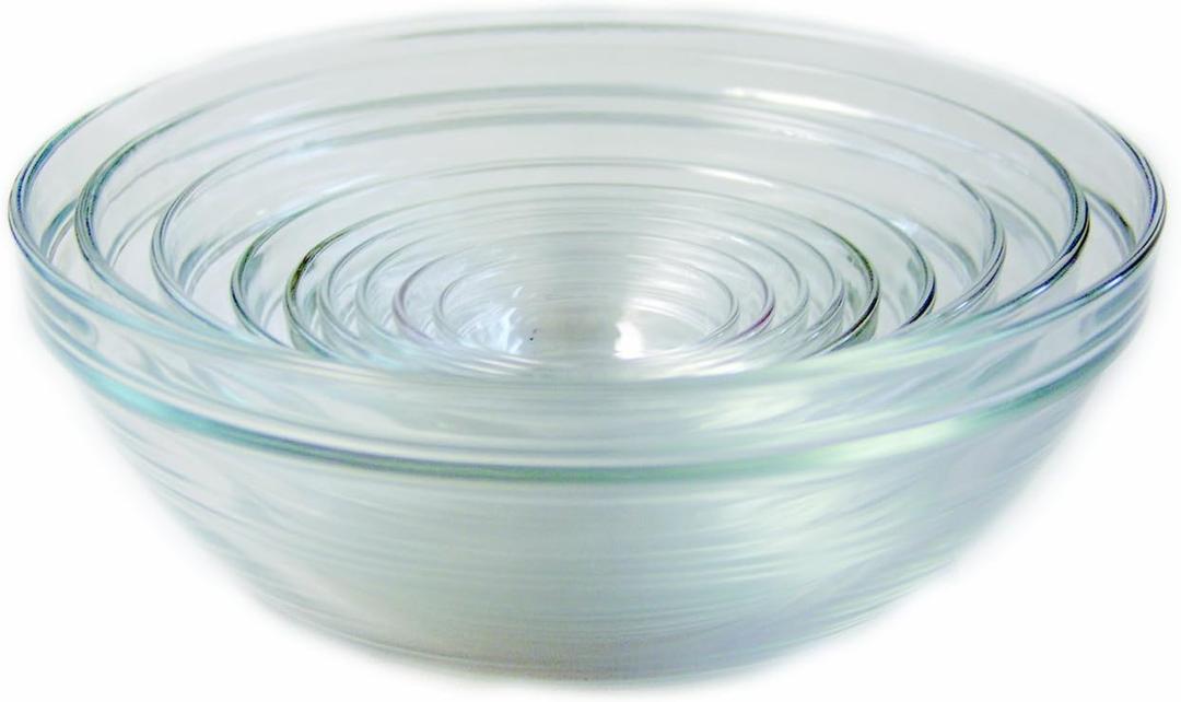 Duralex Made In France Lys Stackable 9-Piece Glass Bowl Set,Clear (9 Piece Set)