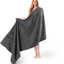 American Soft Linen 35x70 Jumbo Large Bath Towel, 600 GSM 100% Cotton Turkish Bath Sheet, Oversized Luxury Bath Towel for Bathroom Beach and Pool, Dark Gray