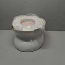 PipNest Realistic Potty Training Toilet - Flushing Sounds, Wipes Storage, Disposable Liners, Easy to Clean for Toddler Boys and Girls, Pink-White