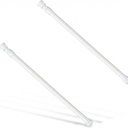 2 Pcs Goowin Tension Curtain Rod, No Drilling Spring Rod Short Tension Rod, Rustproof Small Mini Thin Tension Rods for Closet, Cabinets, Cupboard, Kitchen (White, 16-28 inch)