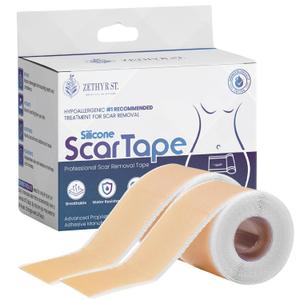 Silicone Scar Tape - Medical Grade Silicone Scar Sheets, 1 X 120, 2-Pack - Professional Scar Removal Treatment for Keloid, C-Section, Surgery, Wrinkles - Reusable Scar Tape Strip