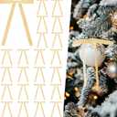 Artmag 24 Pcs Velvet Bows for Christmas Tree Rustic Bows Velvet Christmas Ornaments for Door Garland Wreath Gift Party Holiday Decoration (Width of 5/8",Beige)