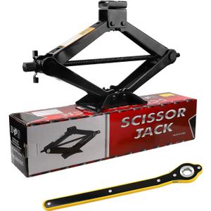 CPROSP Scissor Jack 2.5 tons (5,511 lbs) Capacity with Ratchet Handle Effort Saving Just for Emergency Use, not for Weekly Projects