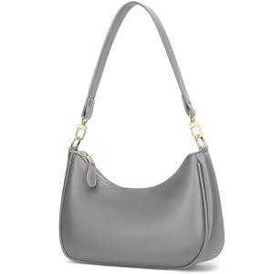 KKXIU Shoulder Bag for Women Cute Hobo Purses and Handbags Retro Clutch Underarm Purse (Gray)