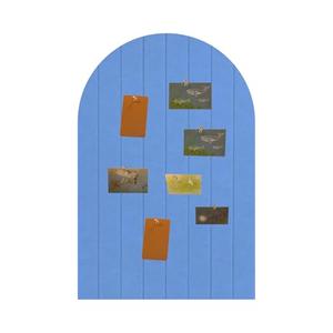 Foldable Bulletin Board 24x16 inches, 0.35" Thick Felt Wall Tiles, Large Cork Board with Adhesive Sticker, Round Edges Wall Panels for Office Bedroom Living Room, Decorative Board (Sky Blue) Pack of 3