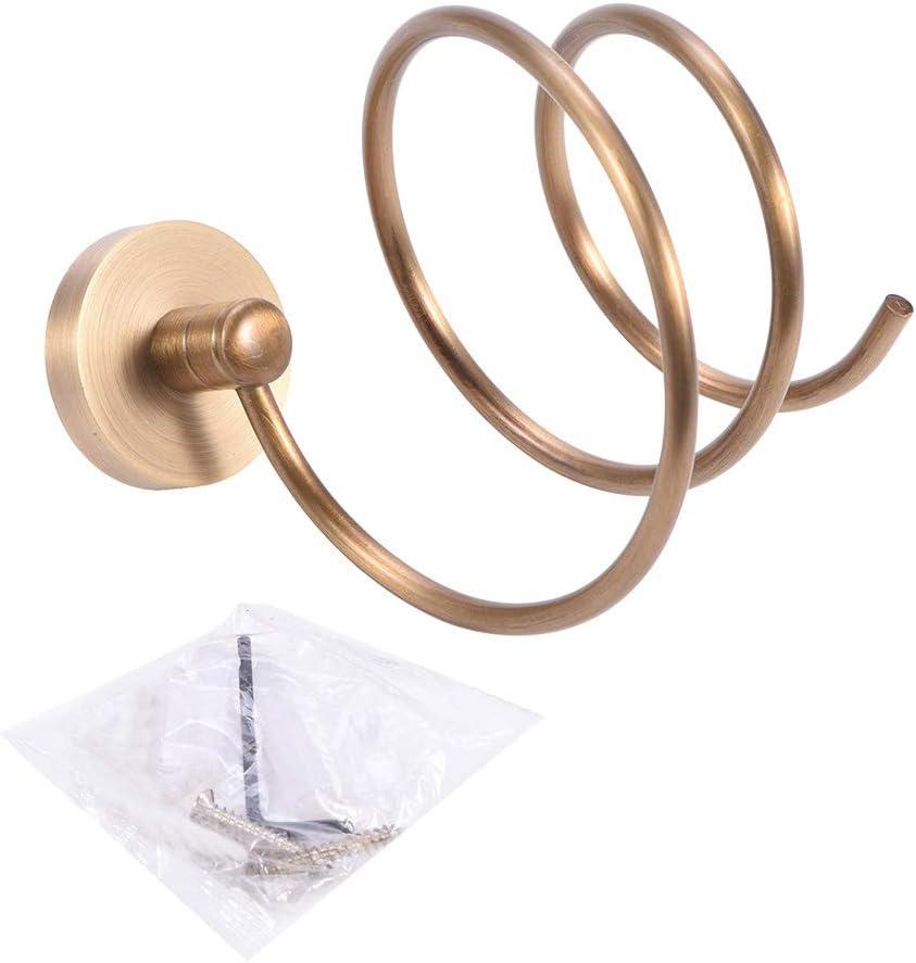 Hair Dryer Holder, Antique Wall Mount Solid Brass Hair Dryer Holder, Space-Saving, Rust-Resistant, Elegant Design for Bathroom, Bedroom, Hotels & Spas