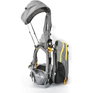 OE Shoulder Hiking Carrier For Child and Toddler 1- 4 years old with Detachable Backpack and Sunshade, Foldable Frame, Compact, Perfect for Day Hiking