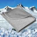 HOMFINE Cooling Blankets for Hot Sleepers - Summer Blanket Thin Lightweight Breathable Soft Double Side Enhanced Cooling for Bed Couch Sofa, Keep Cool for Night Sweats (Grey, 108 x 90 inches)