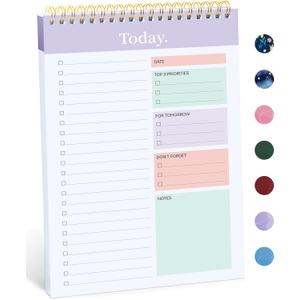 Taja To Do List Notepad - To Do List Notebook for Work with 52 Sheets, 9.8" x 6.5", Undated Daily Planner Perfect for Daily Tasks and Goal Setting, Notepad Suitable for Office, Home & School - Violet Dream (1 Pack)