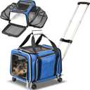 Ruff Life 101 Airline Approved Expandable Premium Pet Carrier on Wheels- Two Sided Expandable Rolling Carrier- Designed for Dogs & Cats- Extra Spacious Soft Lined Carrier! (Blue)