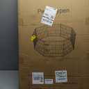 Foldable Metal Wire Dog Pen Pet Playpen Dog Fence Indoor Exercise Pen Enclosure Indoor Outdoor with Bottom Pad and Top Cover (Black 24 top Bottom Cover)