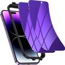 for (2 Pack) Privacy Screen Protector for iPhone 14 Pro Max Purple Soft PET Screen Protector, Anti Spy/Anti Blue Light/Never Shatter/No Bubbles/Sensitive Touch/Case Friendly (Non-Glass)