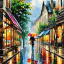 Rain Street Paint by Numbers Kit for Adults Beginners Loneliness Girl Oil Painting Kit Adult Paint by Number Kits on Canvas DIY Painting Art by Numbers for Gifts Home Wall Decor 16x20 Inch (LF020)
