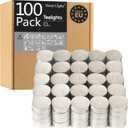 Tealight Candles - 4 Hours - Giant 100,200,300 Bulk Packs - White Unscented European Votive Smokeless Tea Lights for Shabbat, Weddings, Christmas, Home Decorative- 100 Pack