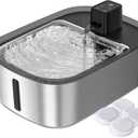 Wireless 7.5l/254oz/2Gal Dog Water Fountain for Large Dogs Stainless Steel, Quiet Pet & Cat Water Fountain with Motion Sensor, Automatic Water Dispenser for Dogs&Multi-Pet Homes Continuous Fresh Flow