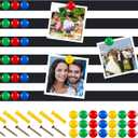 Mooliwe 6 Pieces 36 Inch Frameless Magnetic Stainless Iron Board Strips Bulletin Bar Magnetic Wall Board Memo Strip Set with 48 Pieces Colorful Magnets for School Office Home (Black)