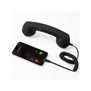Retro Phone Handset, 2026 New Retro Style TypeC Phone Handset,Vintage Wired Plug in Handheld Cell Phone Receiver with Microphone, Suitable for Cell Mobile Video Conferences,Calls,Meetings (Black)